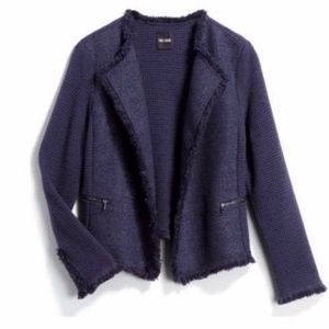 NWT Nic + Zoe | Mila Frayed Detail Jacket Navy M